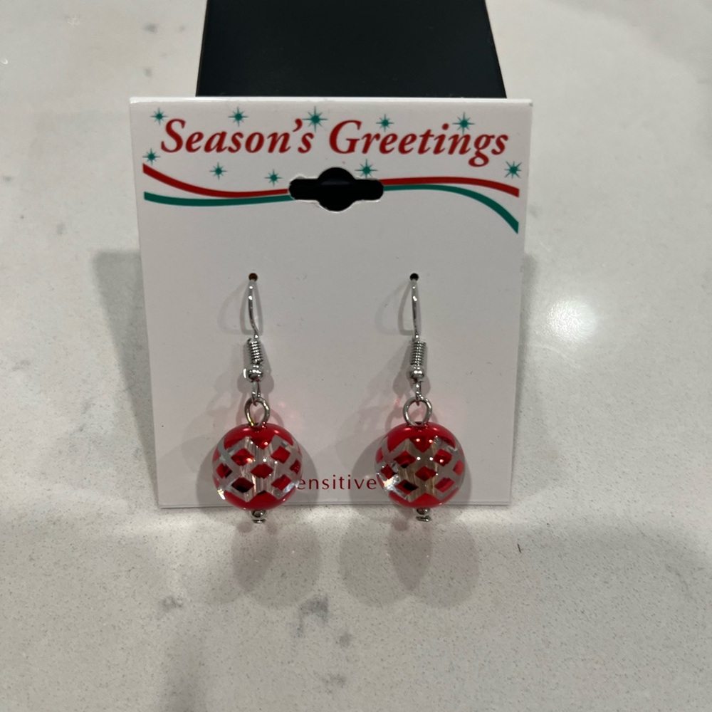 Festive Red Earrings